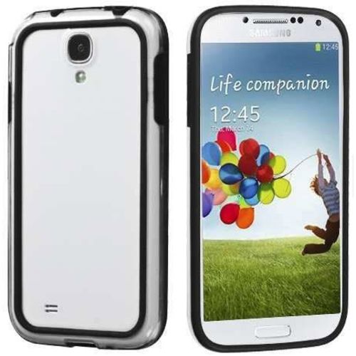 Imagem de Bumper para Galaxy S4 Mini i9190 de TPU com Plstico - Preto com Transparente