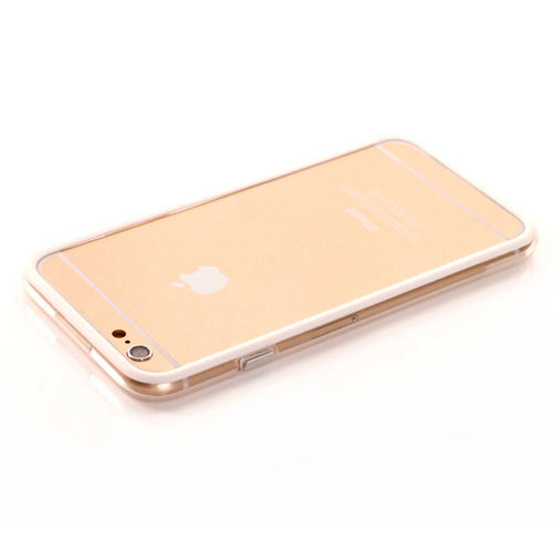 Bumper para iPhone 6 e 6S de TPU - Dual Color | Transparente com Branco