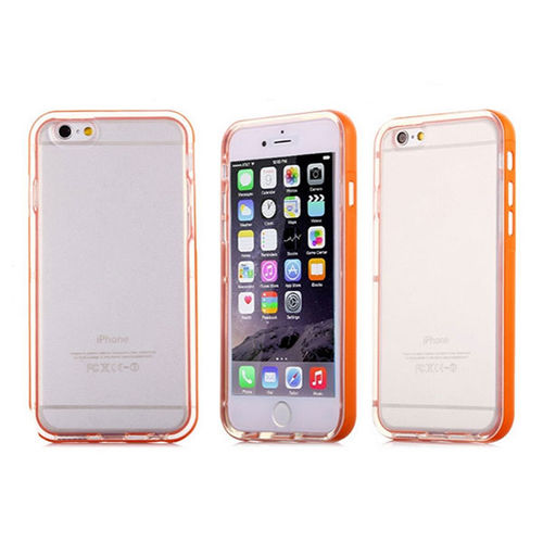 Imagem de Bumper para iPhone 6 e 6S de TPU - Dual Color | Transparente Com Laranja