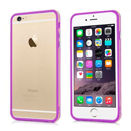 Imagem de Bumper para iPhone 6 e 6S de TPU - Dual Color | Transparente com Lils