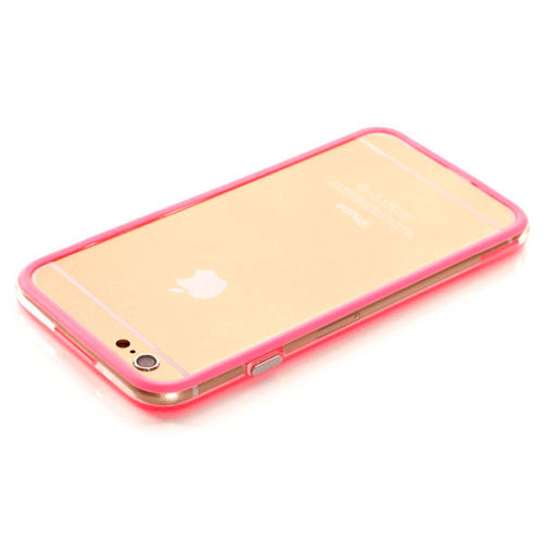 Bumper para iPhone 6 e 6S de TPU - Dual Color | Transparente com Rosa