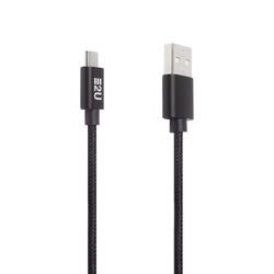 Cabo de dados USB trançado para Samsung Entrada Micro USB - ENERGY2U | Preto