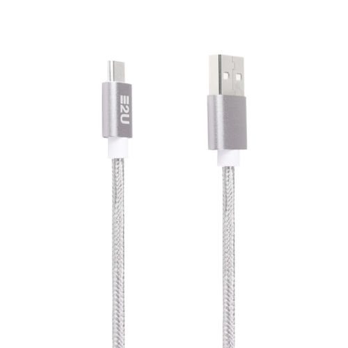 Cabo de dados USB tranado para Samsung Entrada Micro USB - ENERGY2U | Preto