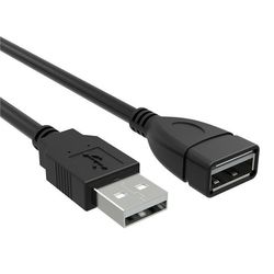 Cabo Extensor USB Macho x Fêmea 2M - Preto