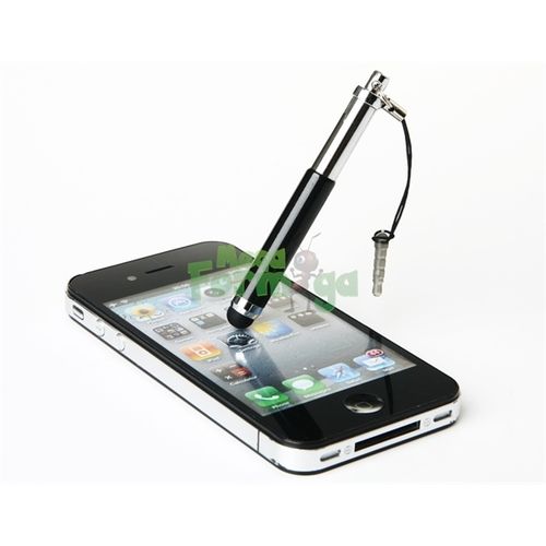 Caneta Stylus para Smartphone e Tablet Compacta com Plug Fone de Ouvido - Preto