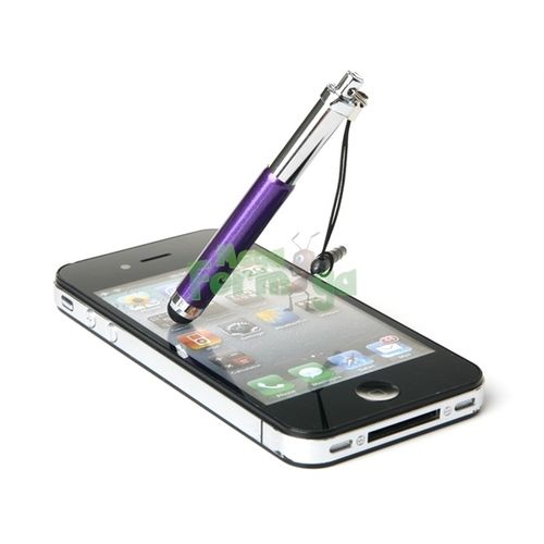 Caneta Stylus para Smartphone e Tablet Compacta com Plug Fone de Ouvido - Roxo