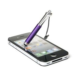 Caneta Stylus para Smartphone e Tablet Compacta com Plug Fone de Ouvido - Roxo