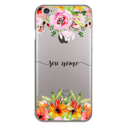 Capa para celular - Flores Coloridas | Com Nome Manuscrito