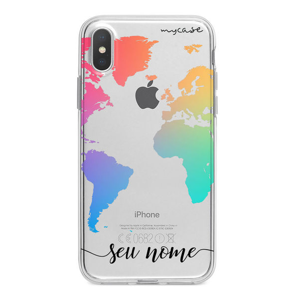 Capa de telefone com mapa do mundo para iphone 13 8 7 6 6S Plus X