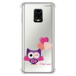 Capa para Celular - I Love You - Coruja Romântica estilo Flat