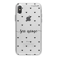 Capa para celular - Black Hearts | Com Nome Manuscrito