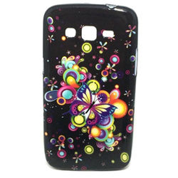 Capa para Galaxy Gran 2 Duos G7102 de TPU com Strass - Borboletas