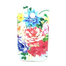 Capa para Galaxy Gran Duos i9082 de TPU com Strass - Flores Coloridas