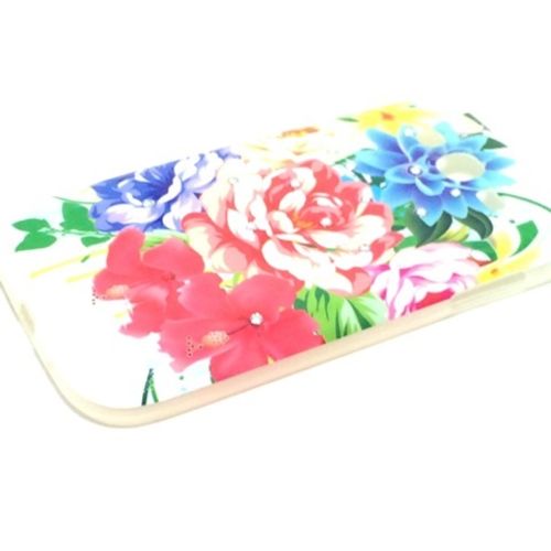 Capa para Galaxy Gran Duos i9082 de TPU com Strass - Flores Coloridas