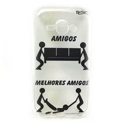 Capa para Galaxy J1 Ace de TPU - Amigos... Melhores Amigos