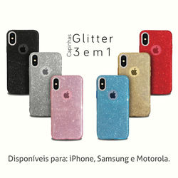 Capa para Galaxy J5 Prime de Plástico com Glitter