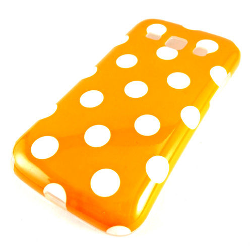 Capa para Galaxy S2 Duos TV S7273 de TPU Petit Poa - Laranja com Branco