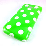 Capa para Galaxy S2 Duos TV S7273 de TPU Petit Poa - Verde com Branco