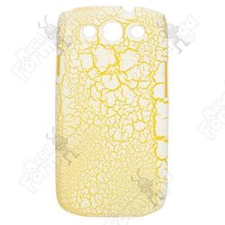 Capa para Galaxy S3 i9300 de plástico com rachaduras douradas - Bege