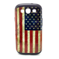 Capa para Galaxy S3 i9300 de TPU com Estampa em Plástico - USA