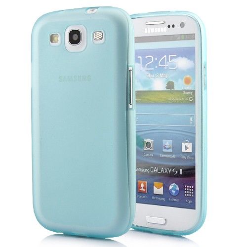 Imagem de Capa para Galaxy S3 i9300 de TPU Ultra Fina - Azul Transparente