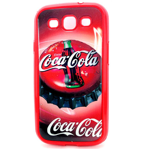Imagem de Capa para Galaxy S3 i9300 de TPU Vermelho - Coca Cola Tampa