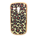 Capa para Galaxy S3 Mini i8190 de Plstico com Glitter - Leopardo Dourado