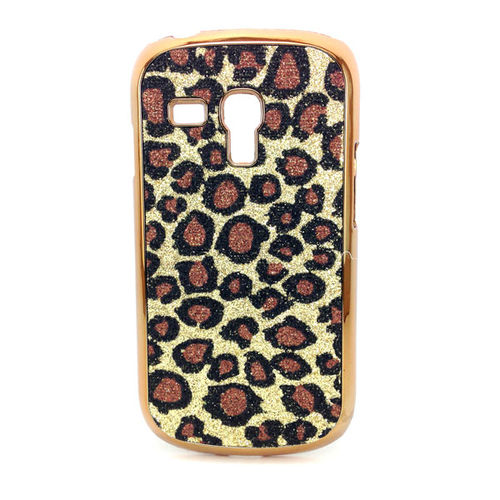 Imagem de Capa para Galaxy S3 Mini i8190 de Plstico com Glitter - Leopardo Dourado