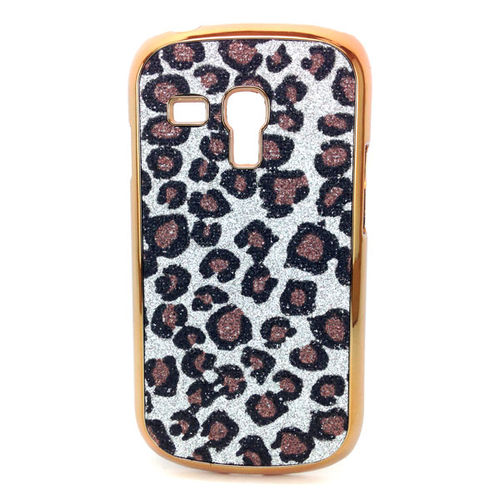 Imagem de Capa para Galaxy S3 Mini i8190 de Plstico com Glitter - Leopardo Prata