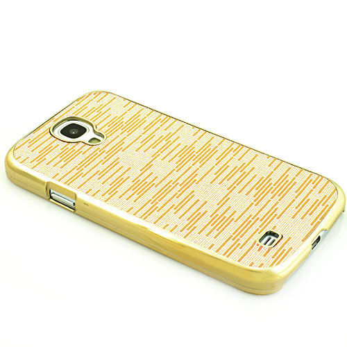 Capa para Galaxy S4 i9500 com Tiras Horizontais Brilhantes - Dourada