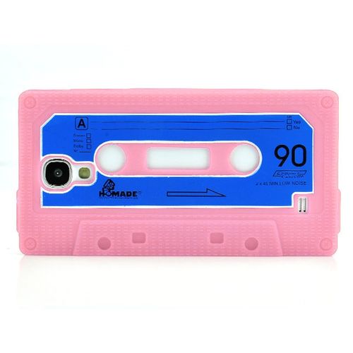 Capa para Galaxy S4 i9500 de silicone estilo fita cassete - Rosa