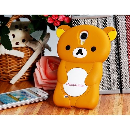 Capa para Galaxy S4 i9500 de Silicone Ursinho Rilakkuma - Marrom