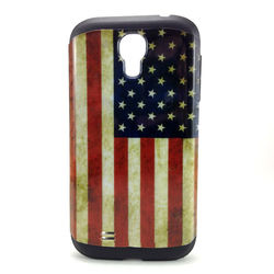 Capa para Galaxy S4 i9500 de TPU com Estampa em Plástico - USA