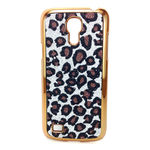 Capa para Galaxy S4 Mini i9190 de Plstico com Glitter - Leopardo Prata