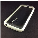 Capa para Galaxy S4 Mini i9190 de TPU com traseira de acrlico transparente - Branca