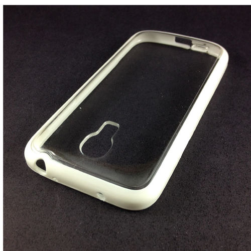 Imagem de Capa para Galaxy S4 Mini i9190 de TPU com traseira de acrlico transparente - Branca