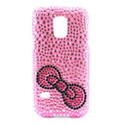 Capa para Galaxy S5 Mini G800 de TPU Com Strass - Top Rosa