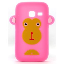 Capa para Galaxy Y Duos S6102 de Silicone Formato Macaco - Rosa