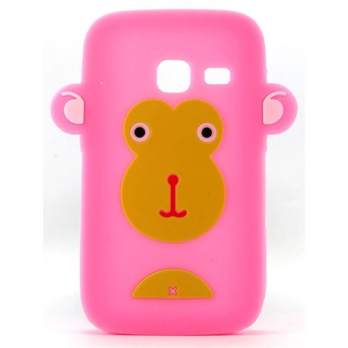 Imagem de Capa para Galaxy Y Duos S6102 de Silicone Formato Macaco - Rosa