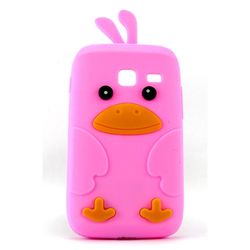 Capa para Galaxy Y Duos S6102 de Silicone Formato Pintinho - Rosa