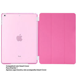 Capa para iPad Air 1 traseira de Plástico compatível com Smart Cover - Rosa Transparente