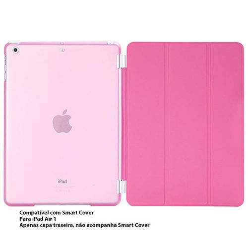 Imagem de Capa para iPad Air 1 traseira de Plstico compatvel com Smart Cover - Rosa Transparente
