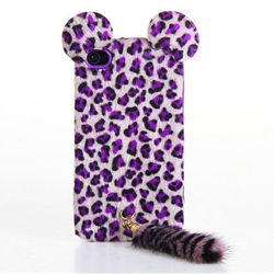 Capa para iPhone 4 e 4S de Onça com Rabinho - Roxo