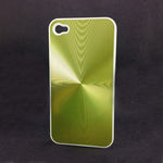 Capa para iPhone 4 e 4S de Plstico com Traseira de Alminio Circular - Verde
