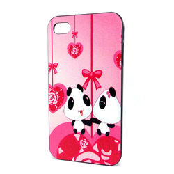 Capa para iPhone 4 e 4S de Plástico - Pandas