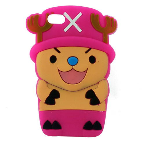 Imagem de Capa para iPhone 4 e 4S de Silicone 3D Alce - Rosa