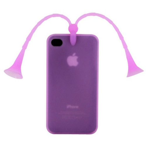 Imagem de Capa para iPhone 4 e 4S de Silicone 3D Bichinho - Roxo