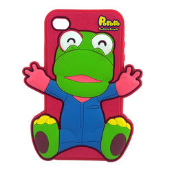 Capa para iPhone 4 e 4S de Silicone 3D Pororo - Vermelho