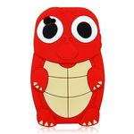 Capa para iPhone 4 e 4S de Silicone 3D Tartaruga - Vermelho