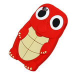 Capa para iPhone 4 e 4S de Silicone 3D Tartaruga - Vermelho